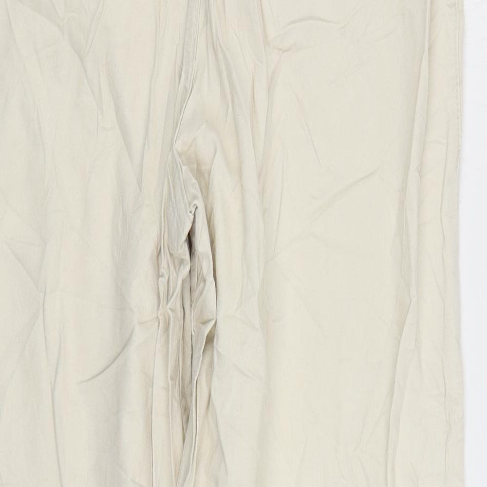 New Look Womens Beige Cotton Trousers Size 12 L29 in Regular Zip