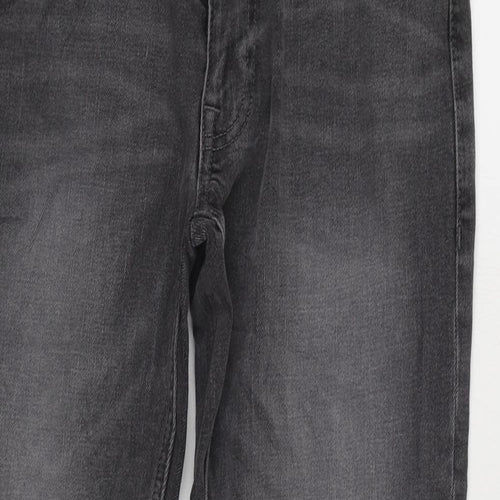 Marks and Spencer Mens Grey Cotton Skinny Jeans Size 30 in L29 in Regular Zip