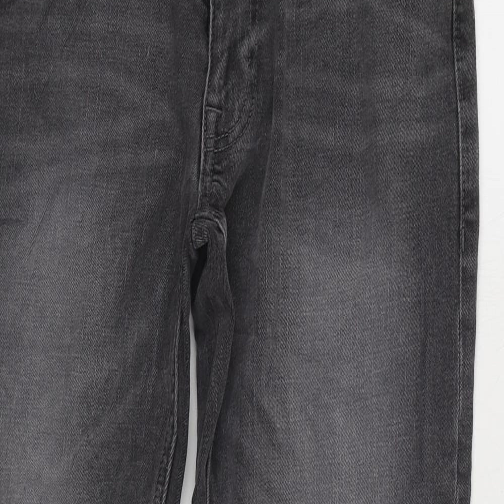 Marks and Spencer Mens Grey Cotton Skinny Jeans Size 30 in L29 in Regular Zip