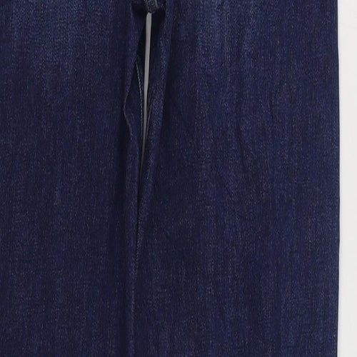Marks and Spencer Womens Blue Cotton Straight Jeans Size 8 L30 in Regular Zip