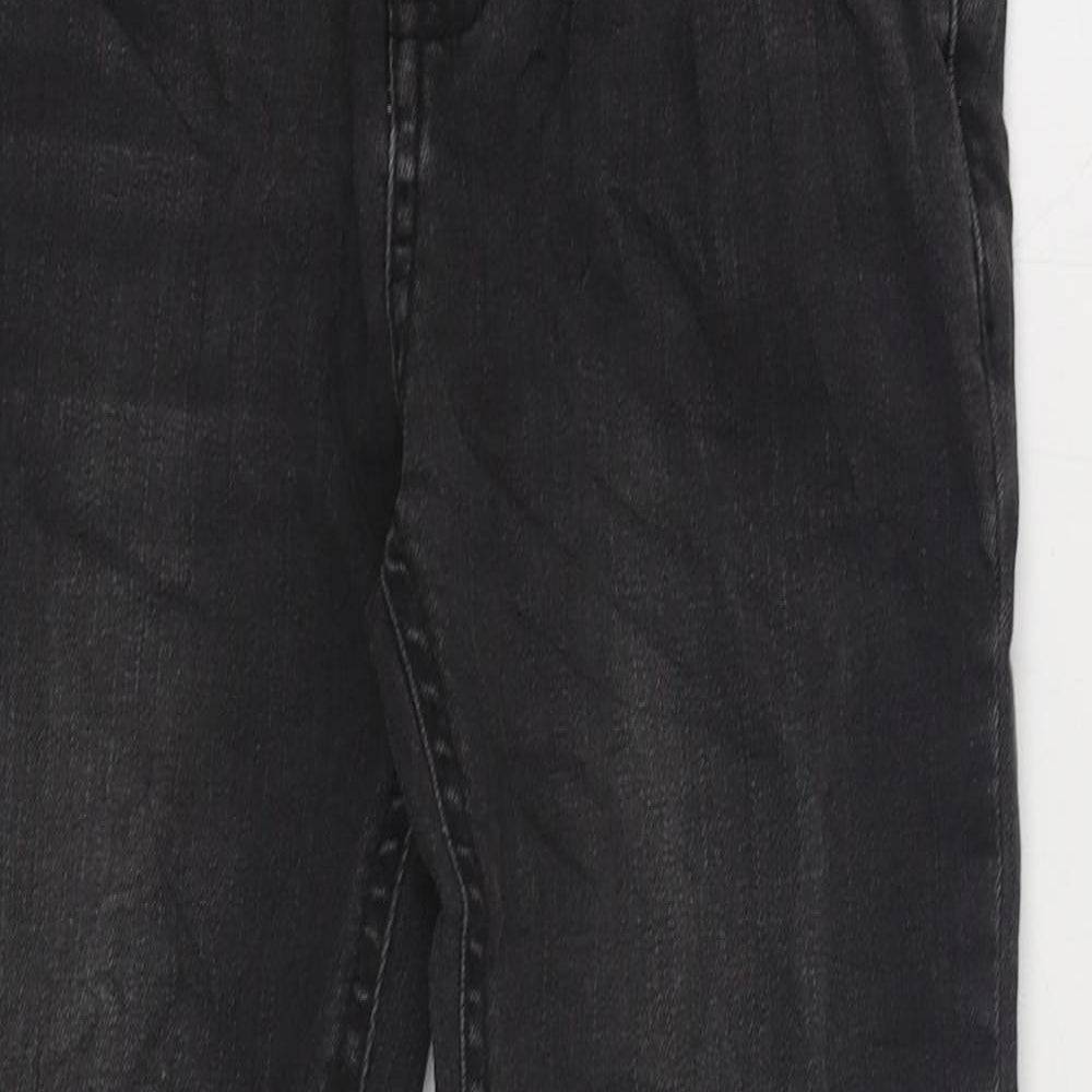 Marks and Spencer Boys Black Cotton Skinny Jeans Size 9-10 Years Regular Zip