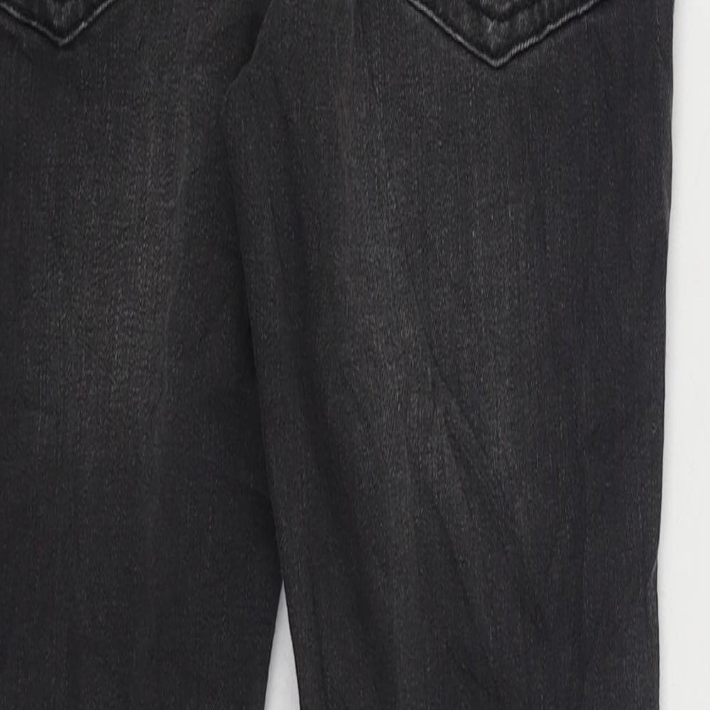 Marks and Spencer Boys Black Cotton Skinny Jeans Size 9-10 Years Regular Zip