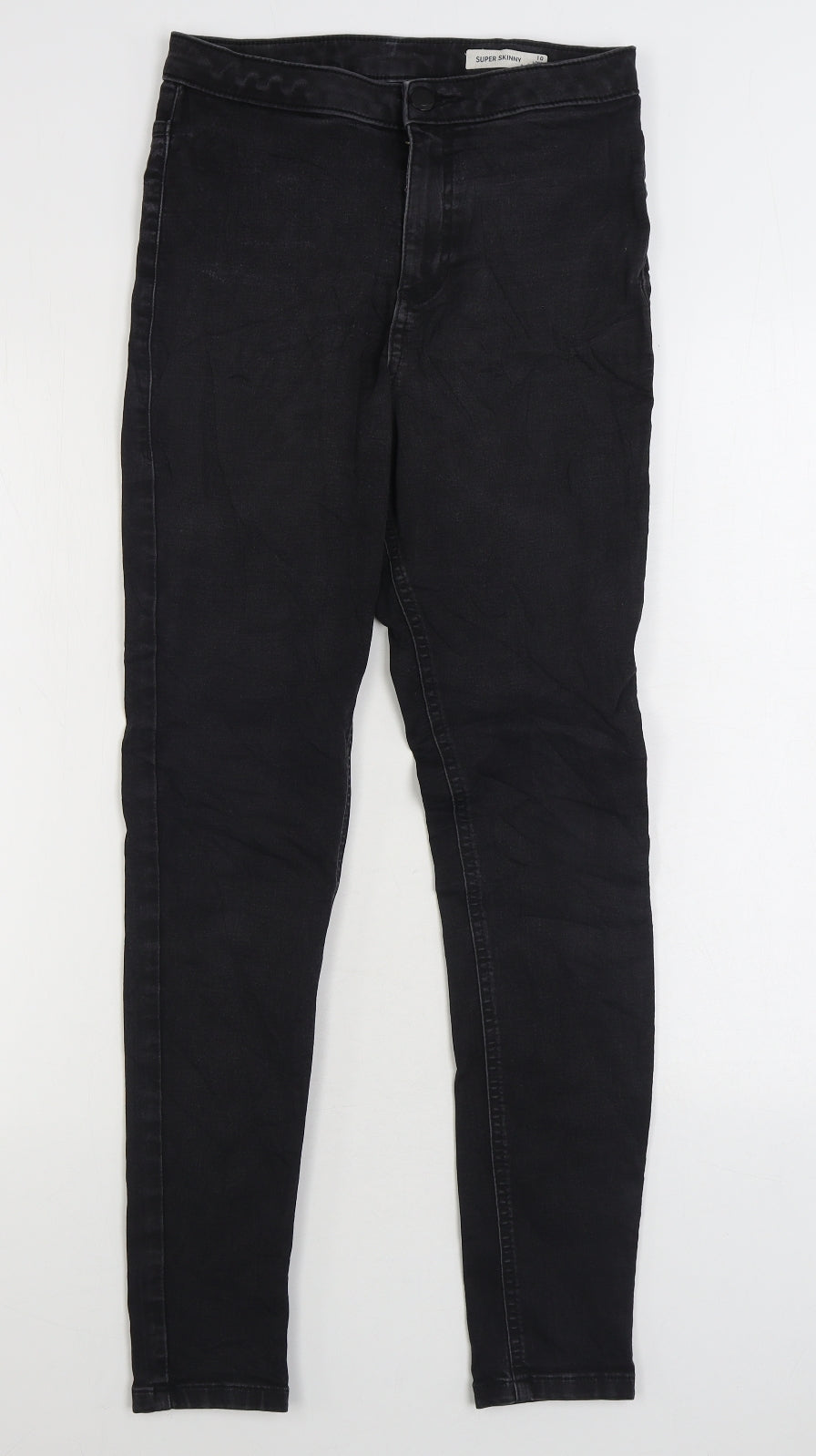 Marks and Spencer Womens Black Cotton Skinny Jeans Size 10 L29 in Regular Zip