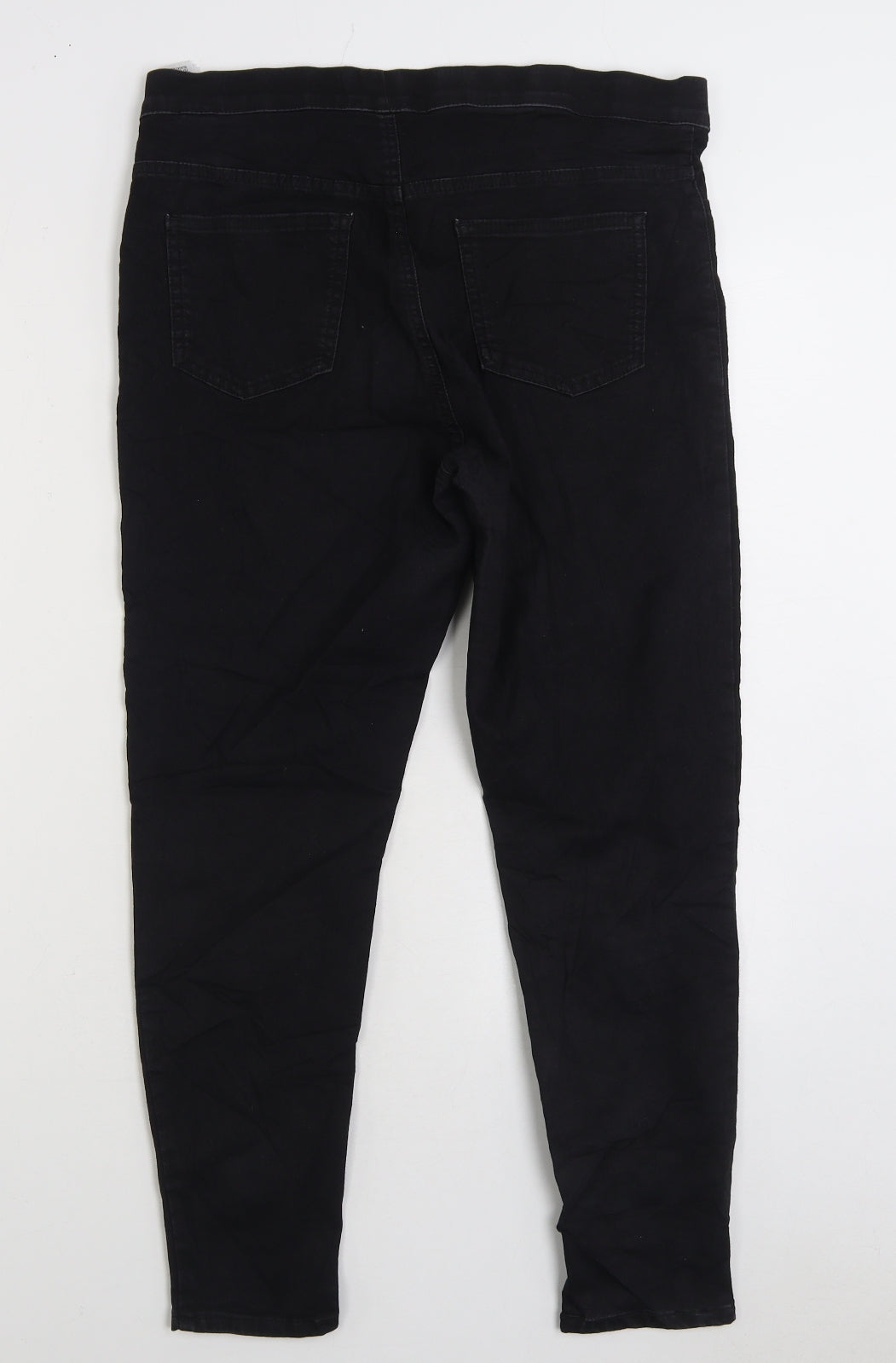 Marks and Spencer Womens Black Cotton Jegging Jeans Size 14 L25 in Regular Zip