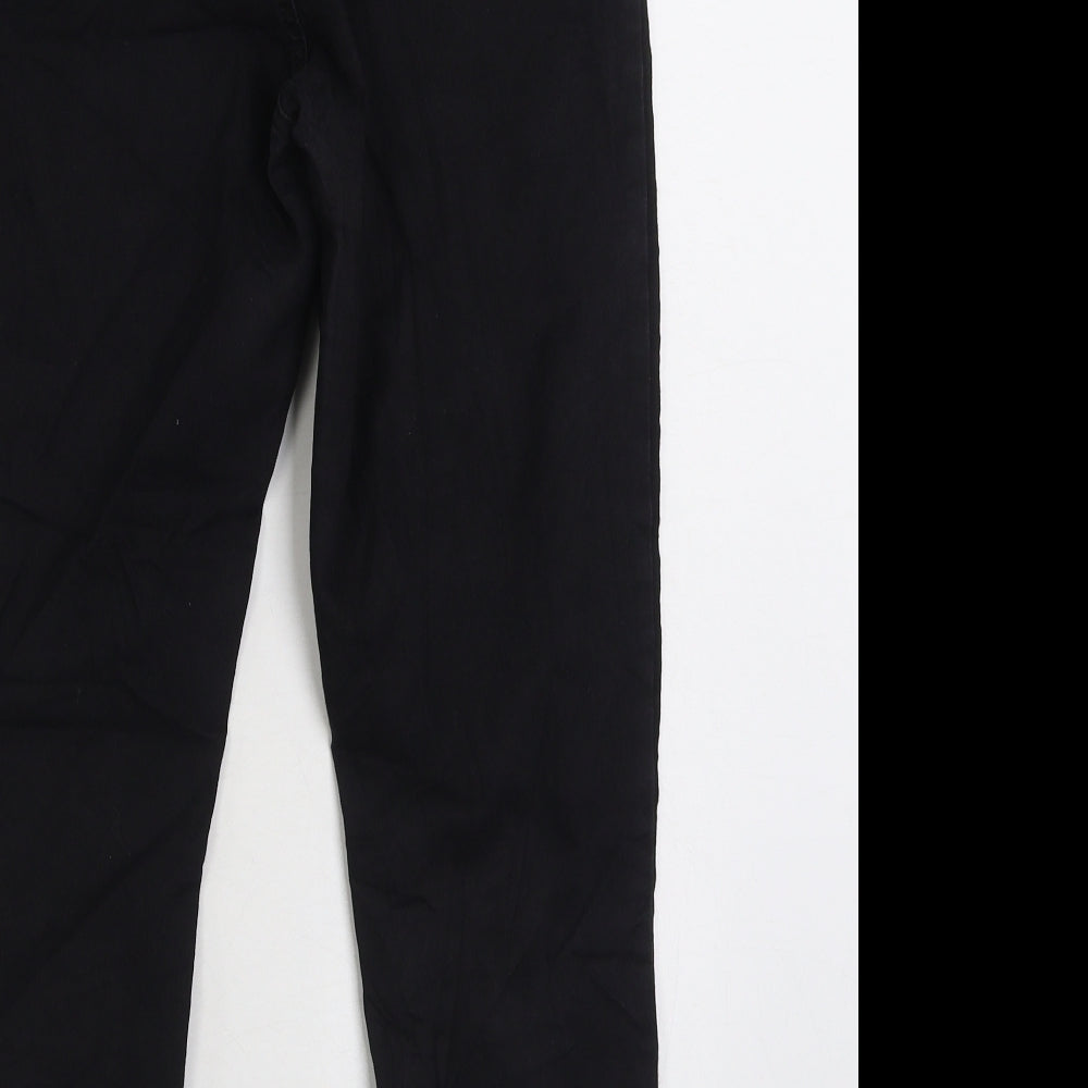 Marks and Spencer Womens Black Cotton Jegging Jeans Size 14 L25 in Regular Zip