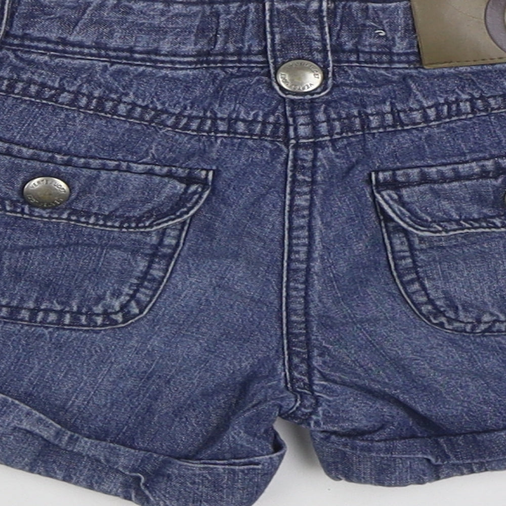 Vertbaudet Girls Blue Cotton Hot Pants Shorts Size 6-7 Years Regular Zip