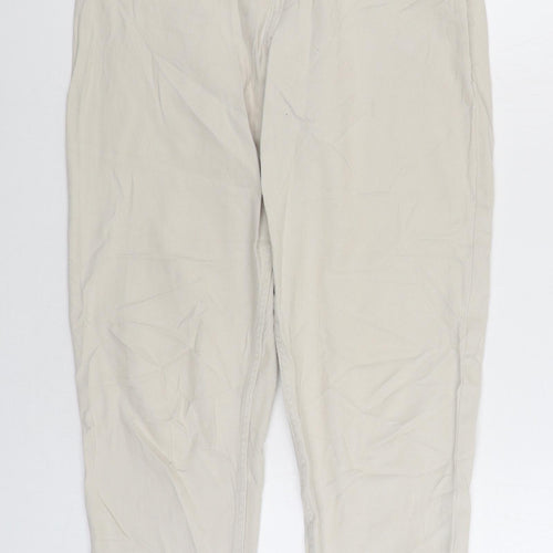 Divided by H&M Womens Beige Cotton Tapered Jeans Size 10 L28 in Regular Zip