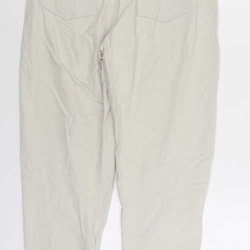 Divided by H&M Womens Beige Cotton Tapered Jeans Size 10 L28 in Regular Zip