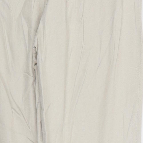 Divided by H&M Womens Beige Cotton Tapered Jeans Size 10 L28 in Regular Zip