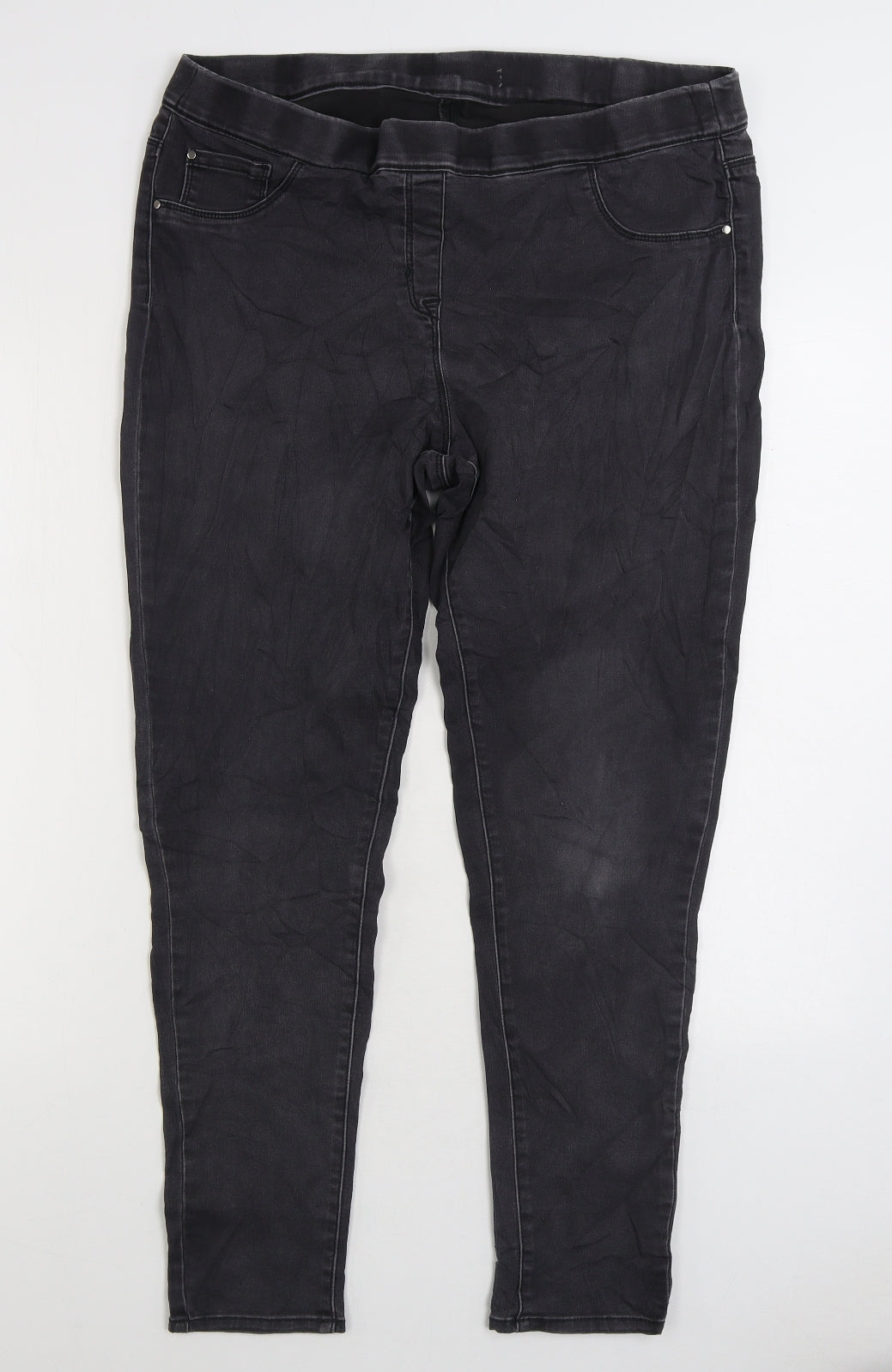 George Womens Black Cotton Jegging Jeans Size 18 L27 in Regular Zip