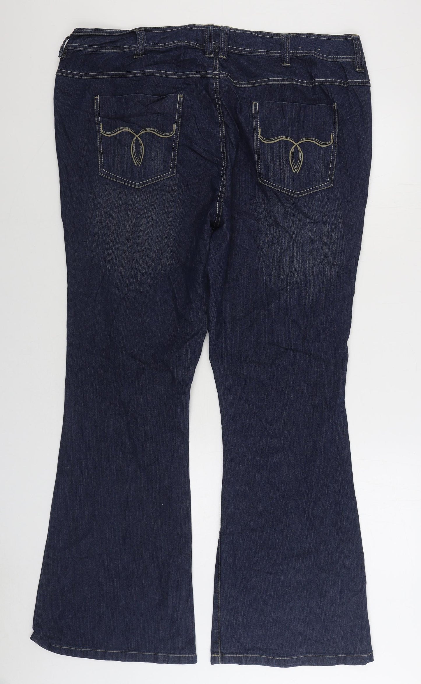 Authentic Denim Womens Blue Cotton Bootcut Jeans Size 42 in L32 in Regular Zip