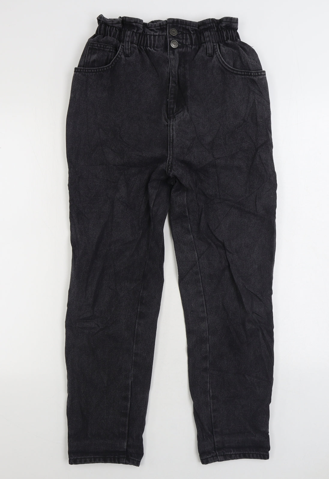 New Look Womens Black Cotton Straight Jeans Size 10 L26 in Regular Zip
