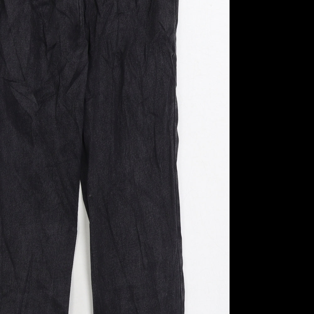 New Look Womens Black Cotton Straight Jeans Size 10 L26 in Regular Zip