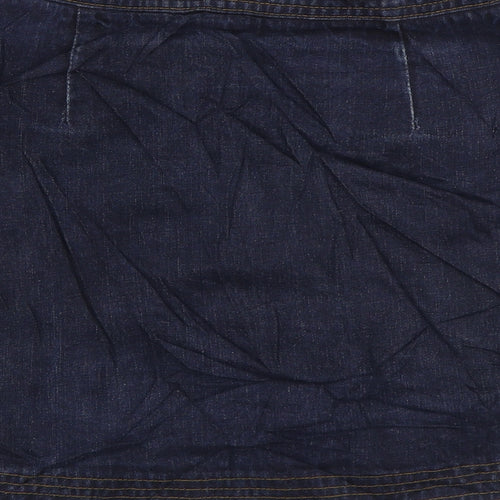 Cooperative Womens Blue Cotton A-Line Skirt Size S Zip