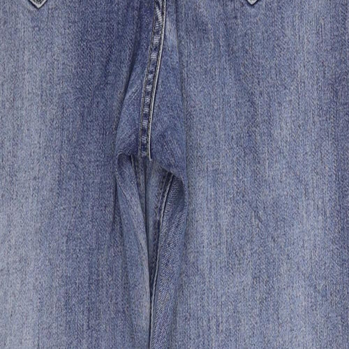 Nutmeg Womens Blue Cotton Straight Jeans Size 14 L27 in Regular Zip
