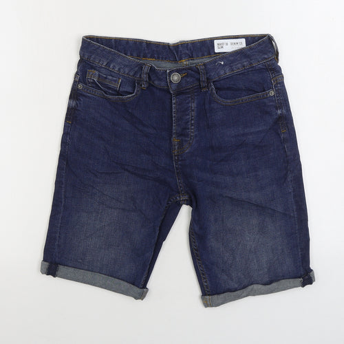 Denim & Co. Mens Blue Cotton Bermuda Shorts Size 30 in L9 in Regular Zip