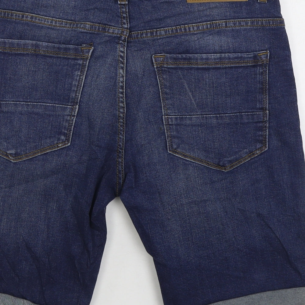 Denim & Co. Mens Blue Cotton Bermuda Shorts Size 30 in L9 in Regular Zip