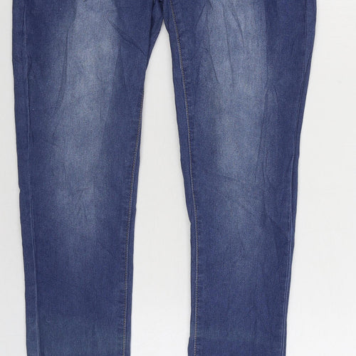 Denim & Co. Womens Blue Cotton Skinny Jeans Size 10 L30 in Regular Zip