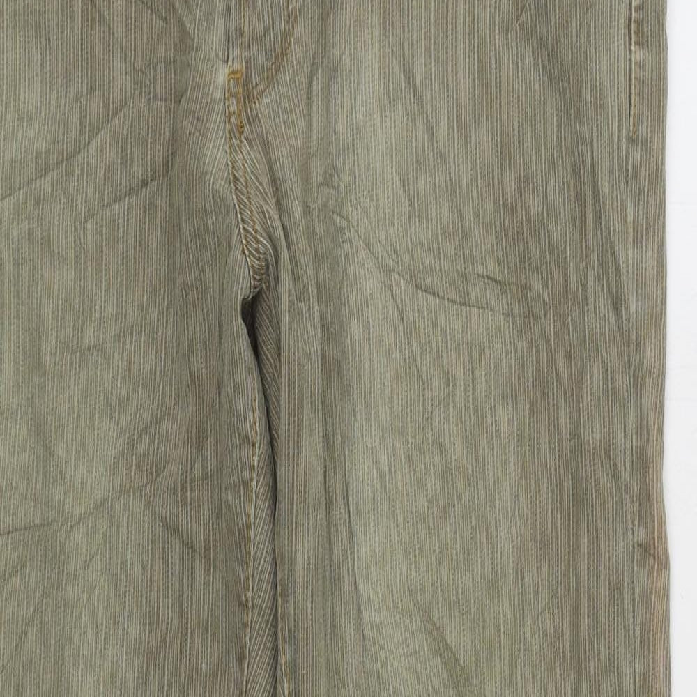 Lambretta Mens Beige Cotton Trousers Size 32 in L31 in Regular Button