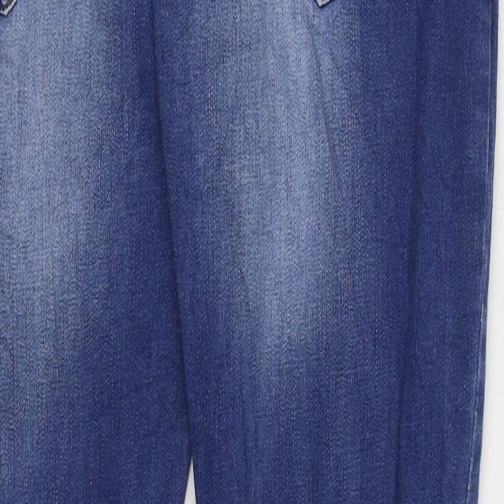 Crosshatch Mens Blue Cotton Straight Jeans Size 34 in L32 in Regular Zip