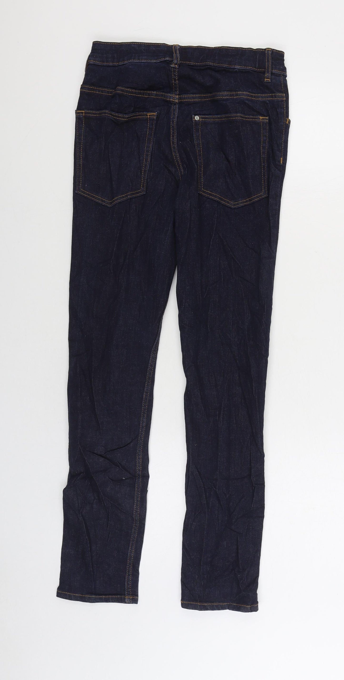 Denim & Co. Boys Blue Cotton Skinny Jeans Size 12-13 Years Regular Zip