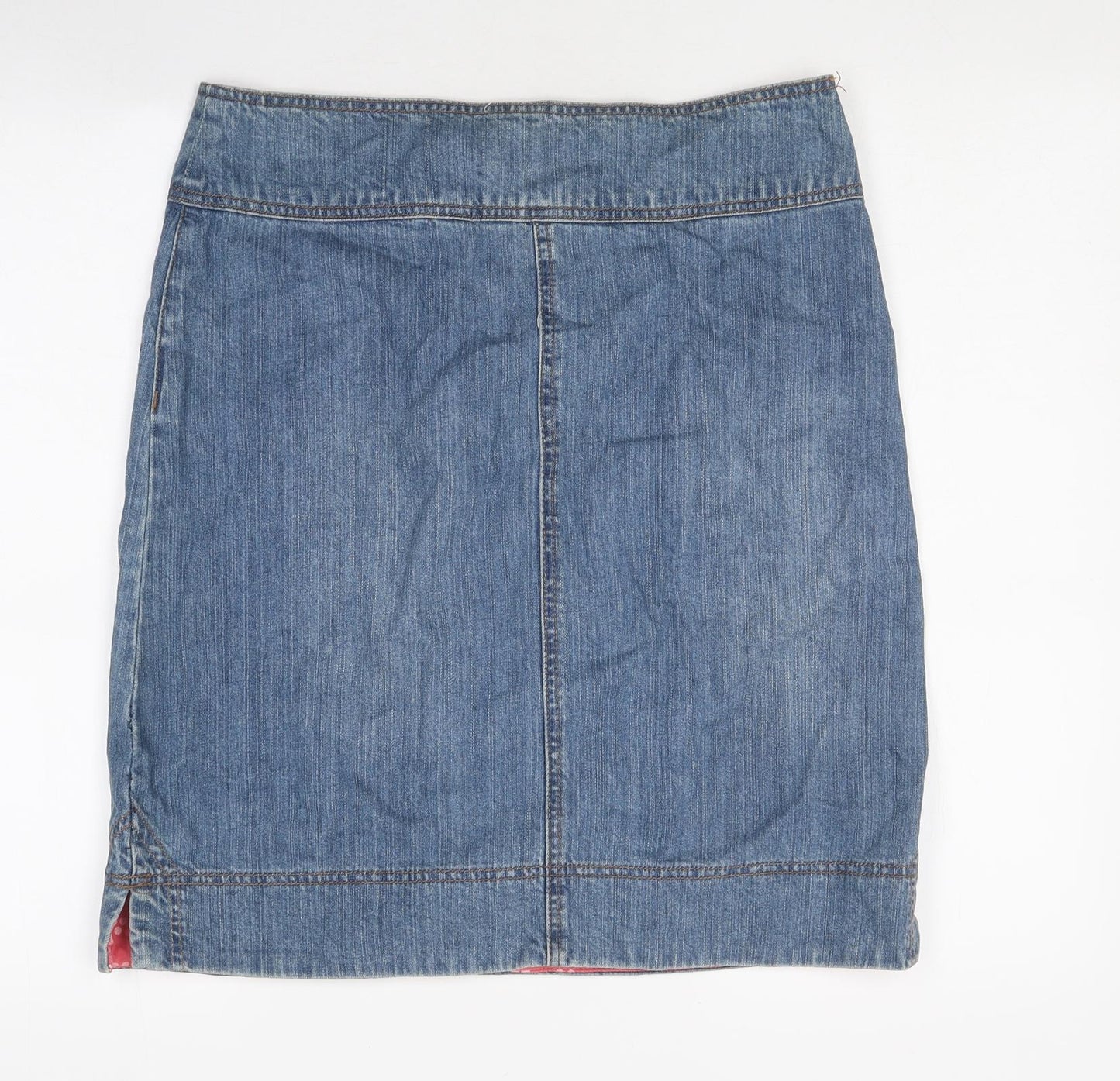 Preworn Womens Blue Cotton Cargo Skirt Size 10 Button