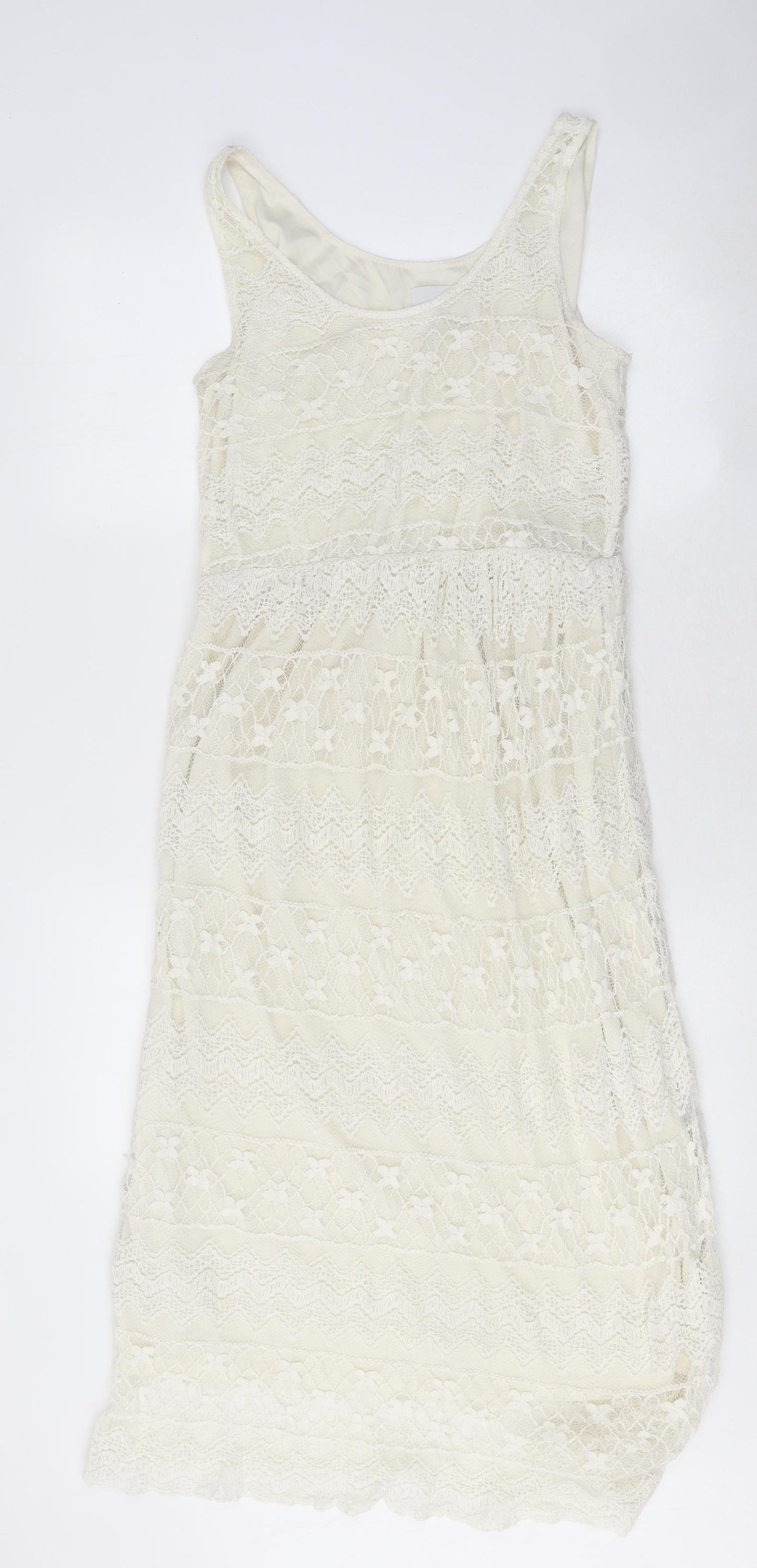 Asos Maternity Womens White Polyester A-Line Size 12 Round Neck Pullover