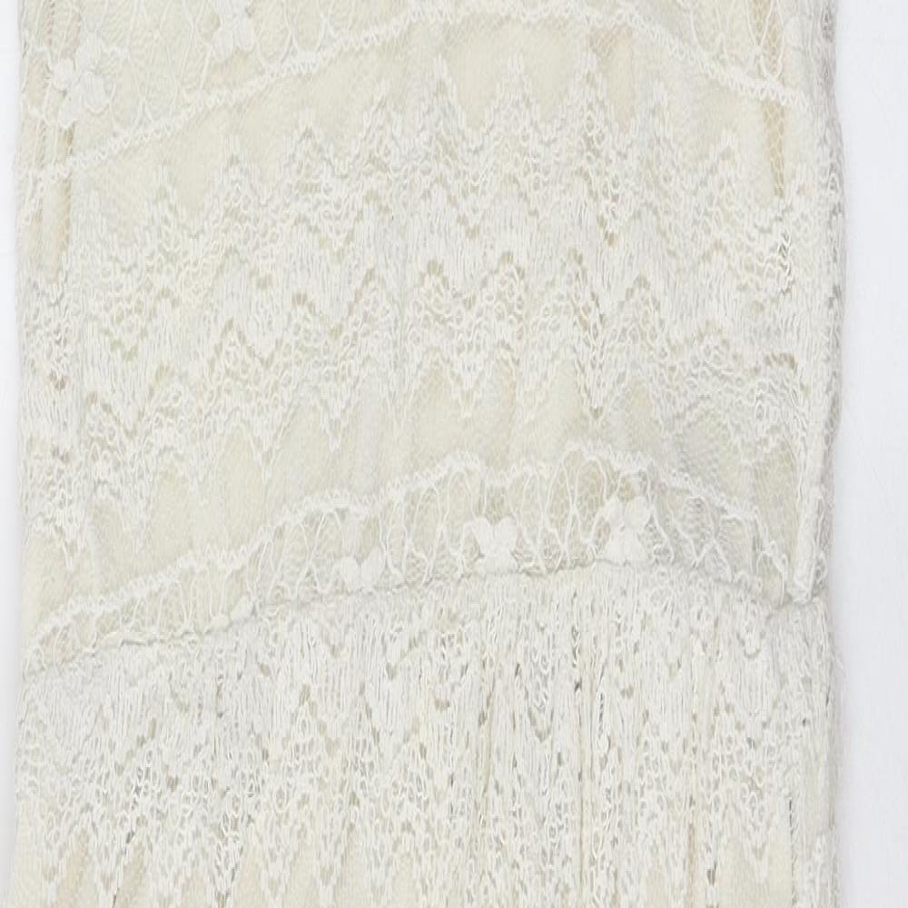 Asos Maternity Womens White Polyester A-Line Size 12 Round Neck Pullover