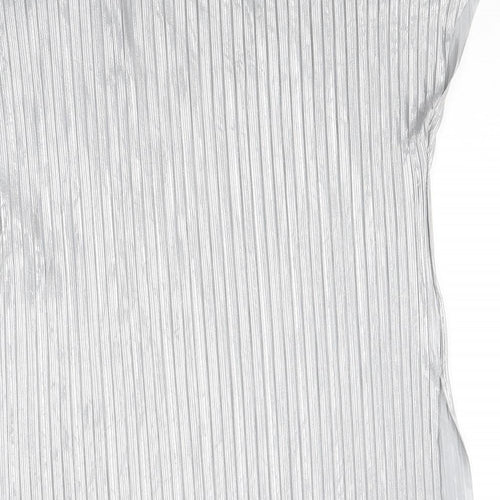 Apricot Womens Silver Polyester Basic Polo Size 8 Round Neck