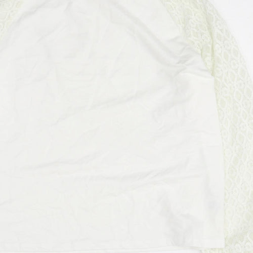 SheIn Womens White Round Neck Polyester Pullover Jumper Size L