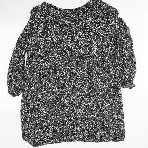Evans Womens Black Polka Dot 100% Cotton A-Line Size 26 Round Neck Pullover - Size 26-28