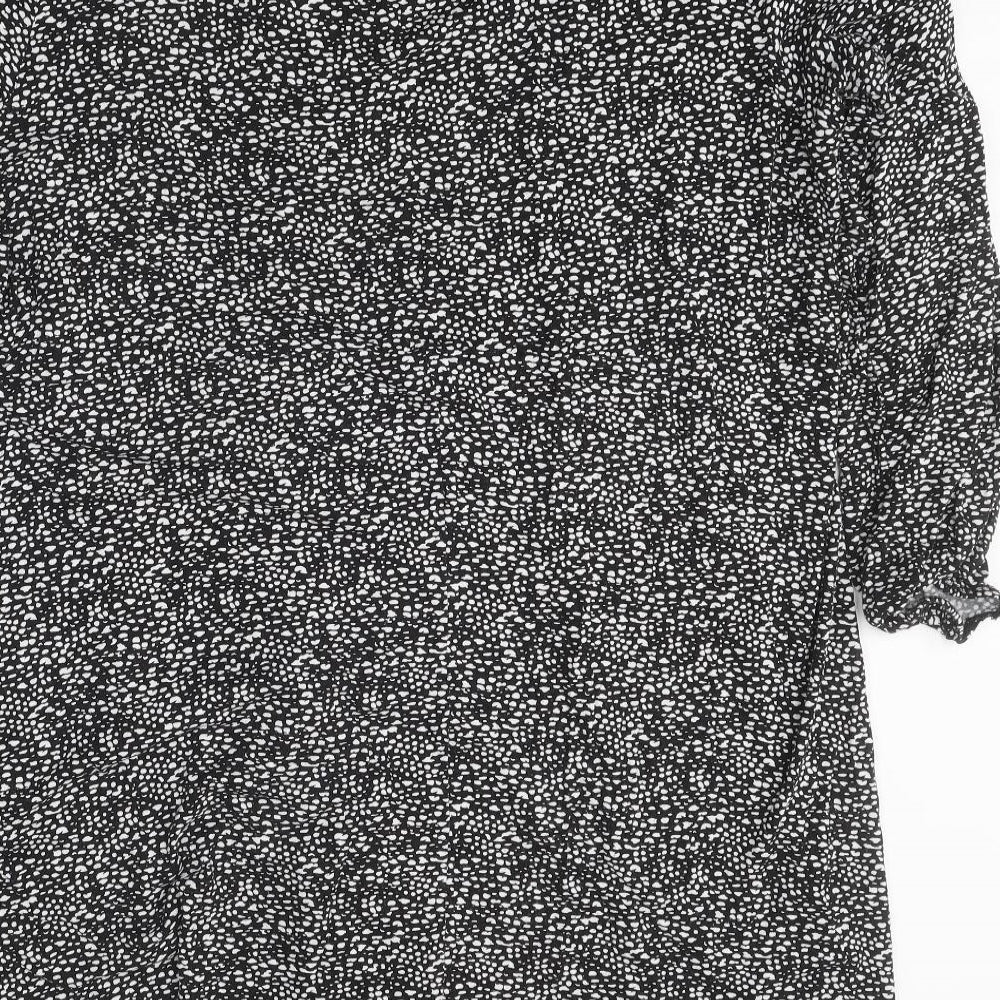 Evans Womens Black Polka Dot 100% Cotton A-Line Size 26 Round Neck Pullover - Size 26-28