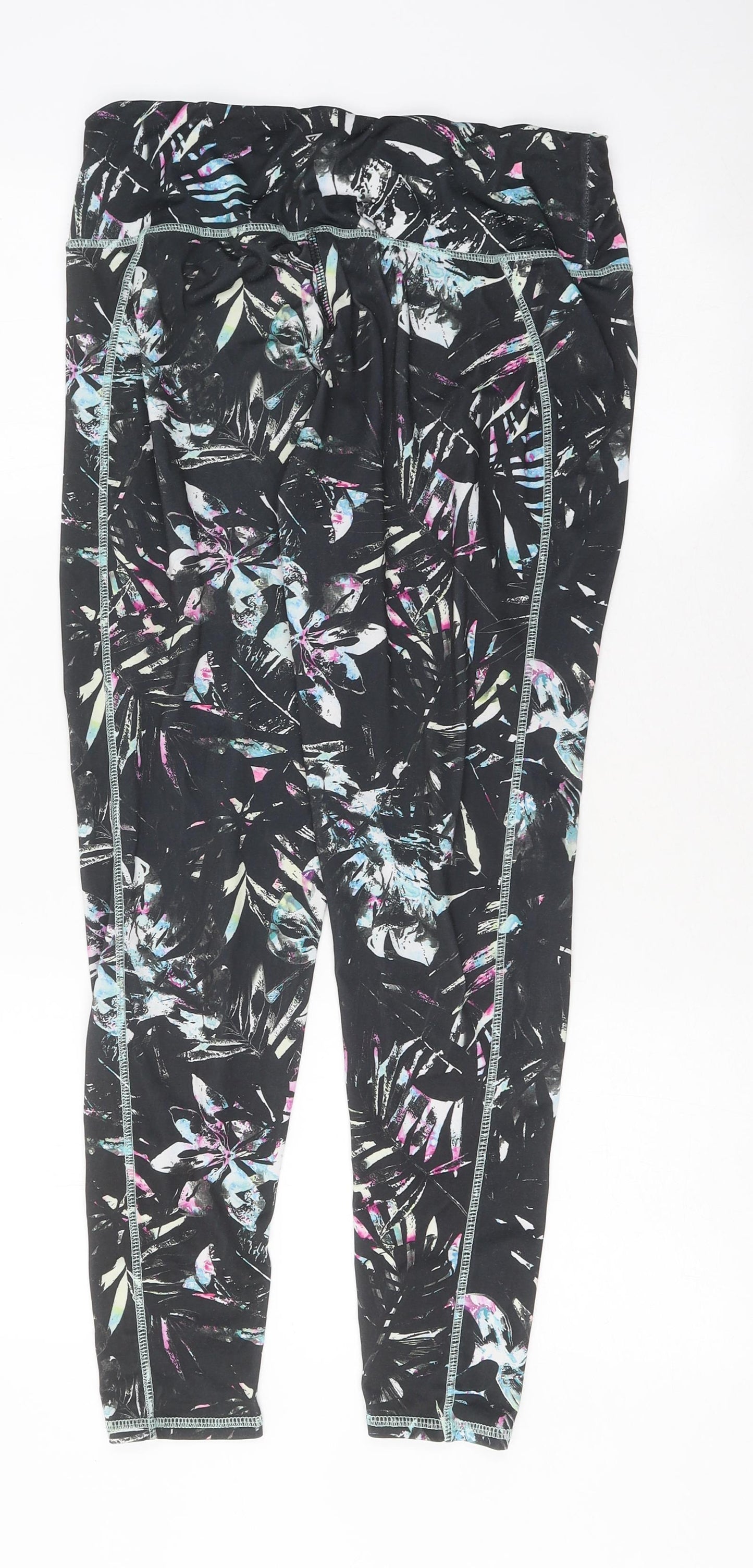 Primark Womens Multicoloured Geometric Polyester Capri Leggings Size M L35 in