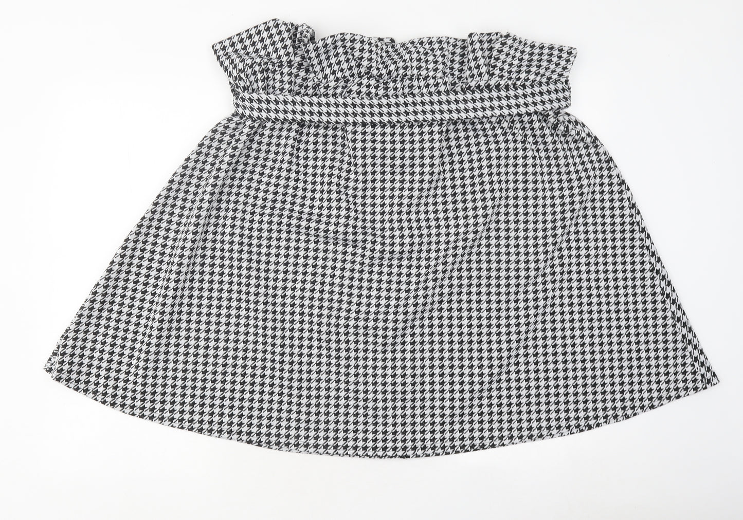 LIMITED Womens Black Check Polyester A-Line Skirt Size 26 Tie - Size 26-28