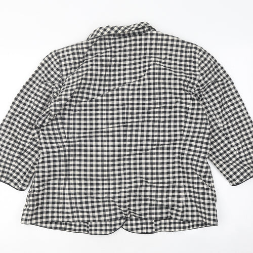 Roman Womens Black Check Jacket Size 18 Button