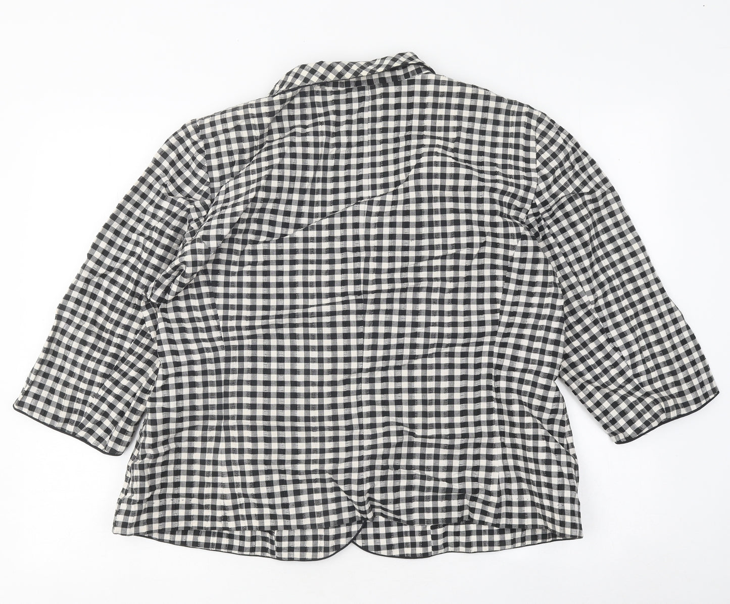 Roman Womens Black Check Jacket Size 18 Button