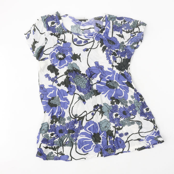 Masai Womens Multicoloured Floral Polyester Basic Polo Size S Round Neck