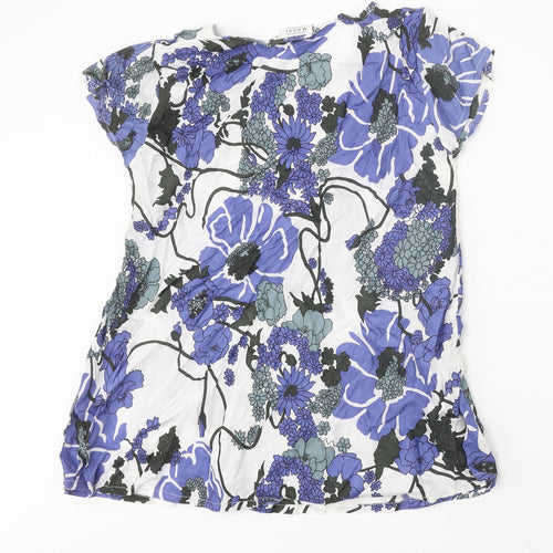 Masai Womens Multicoloured Floral Polyester Basic Polo Size S Round Neck