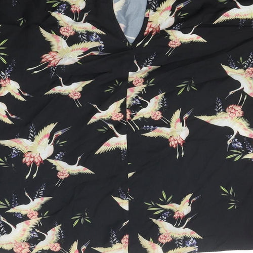 Dorothy Perkins Womens Black Geometric Polyester Basic Blouse Size 6 Round Neck