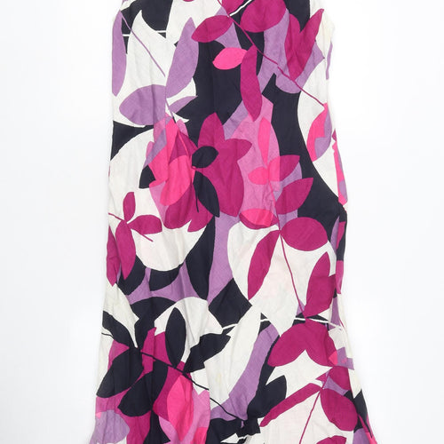 Moda Womens Multicoloured Floral Polyester Maxi Size 14 V-Neck Zip