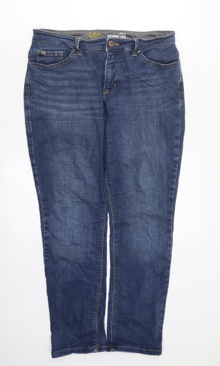 Lee Mens Blue Cotton Skinny Jeans Size S L35 in Slim Zip