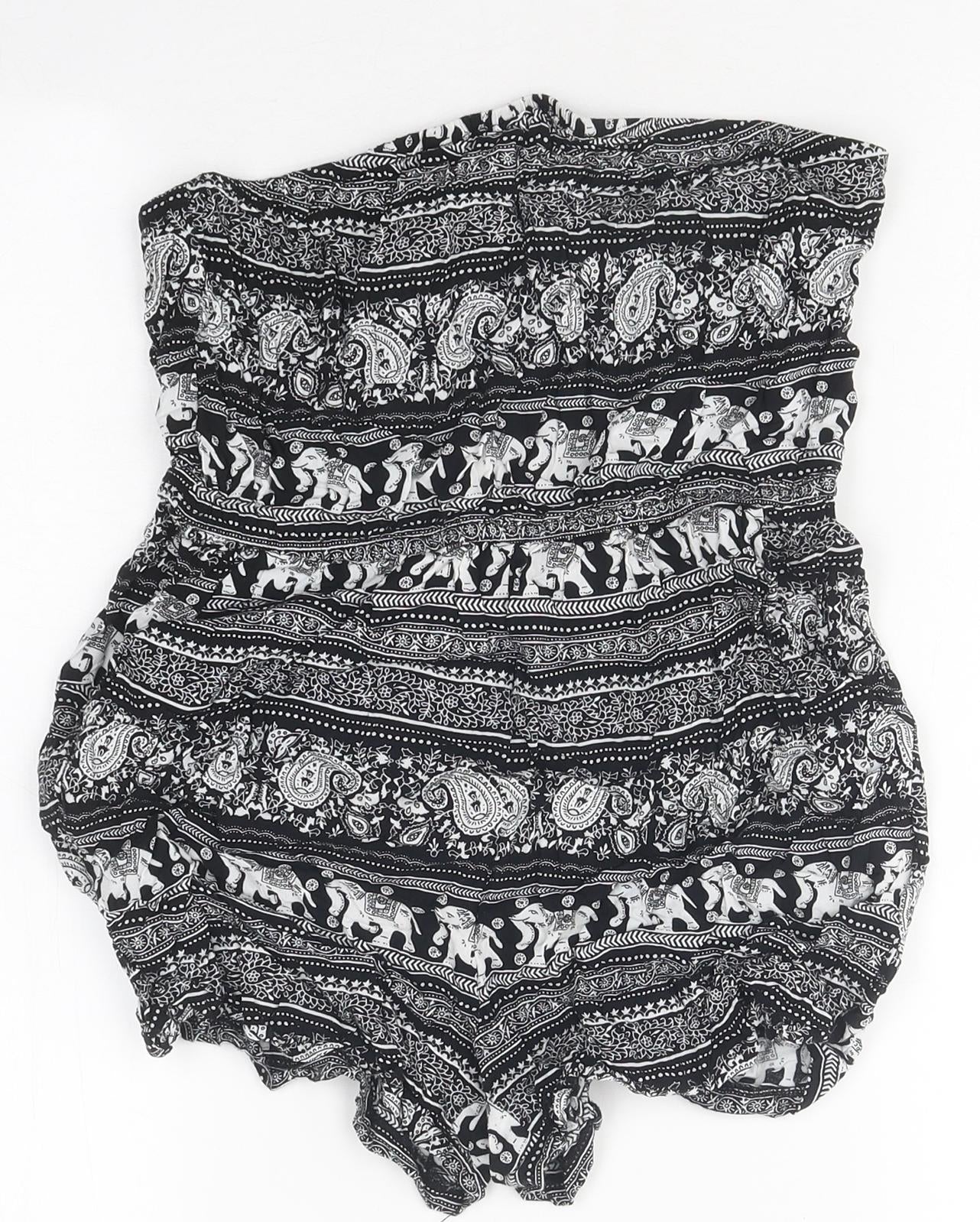 Hearts And Bows Womens Black Geometric 100% Polyester Playsuit One-Piece Size 8 Pullover
