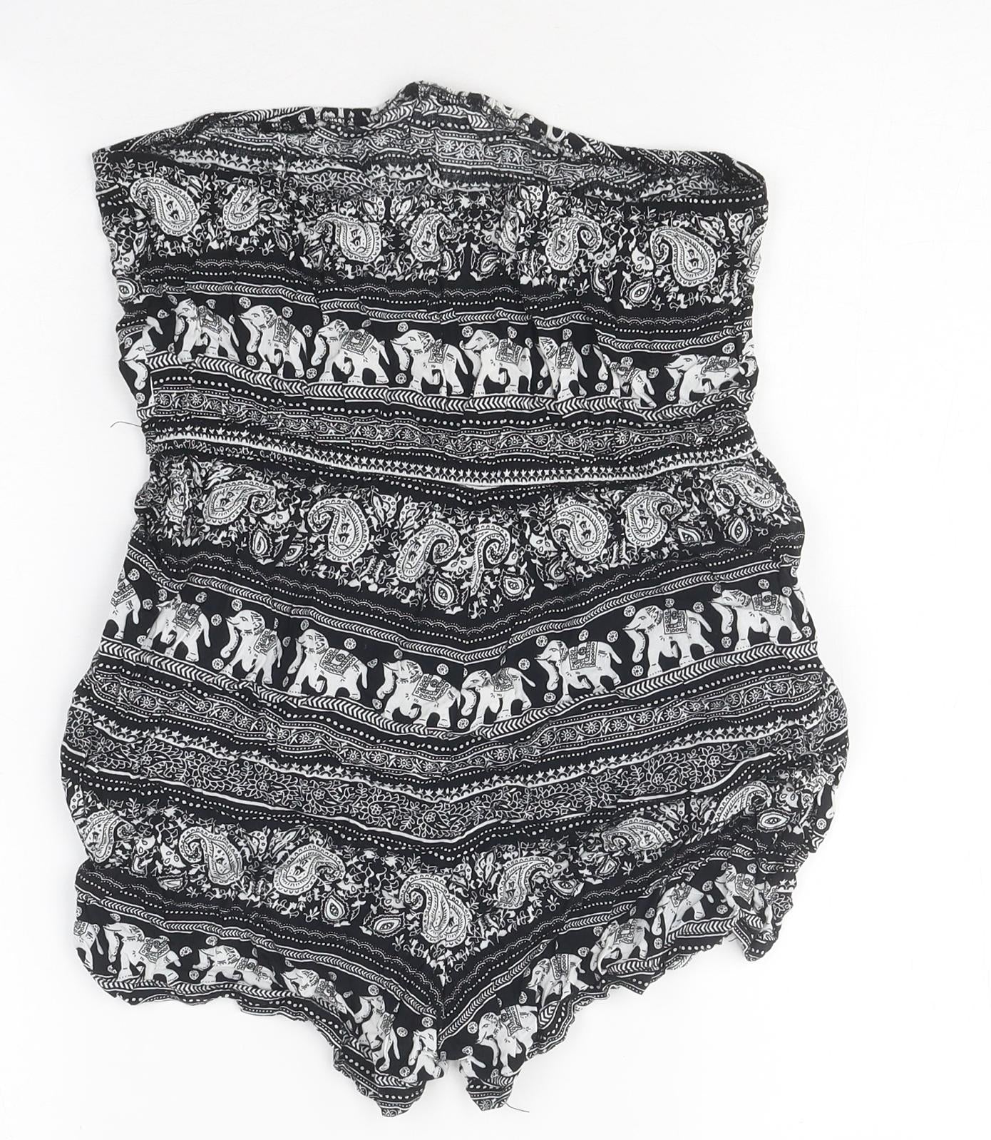 Hearts And Bows Womens Black Geometric 100% Polyester Playsuit One-Piece Size 8 Pullover