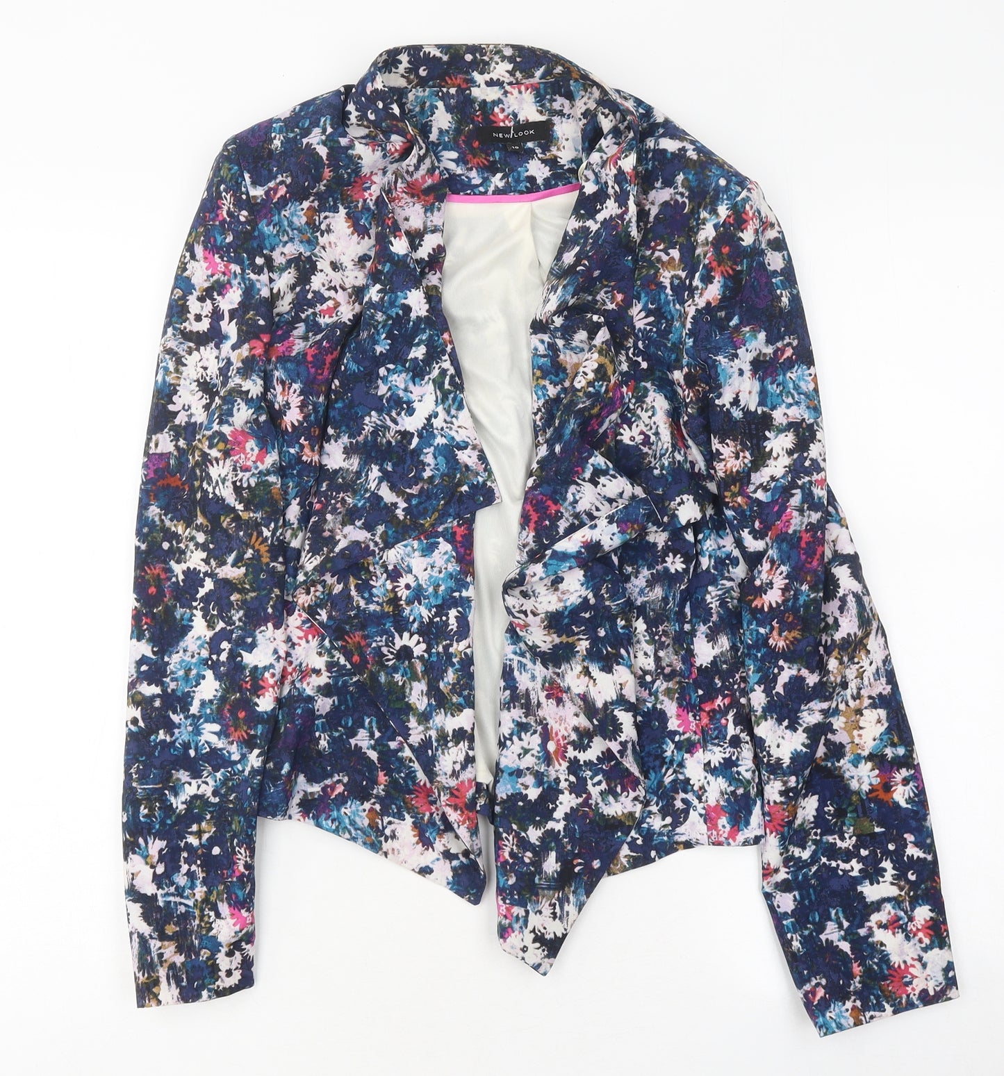 New Look Womens Multicoloured Floral Jacket Blazer Size 10
