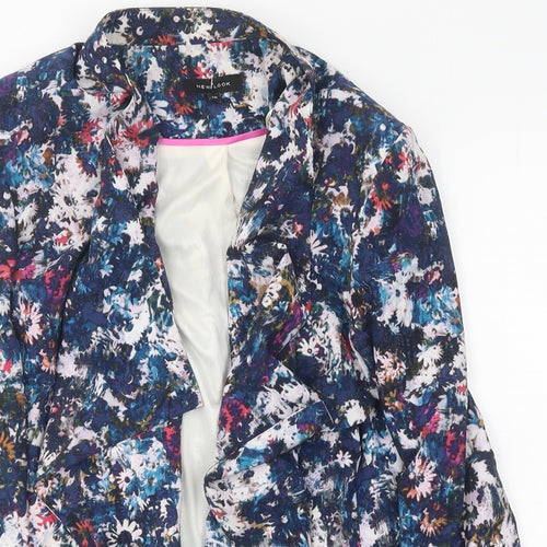 New Look Womens Multicoloured Floral Jacket Blazer Size 10