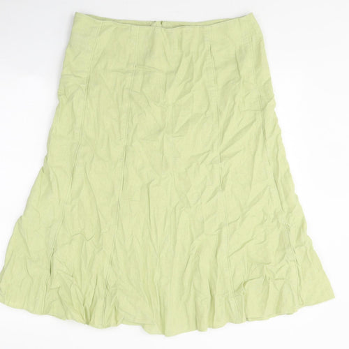 Autonomy Womens Green Polyester A-Line Skirt Size 14 Zip