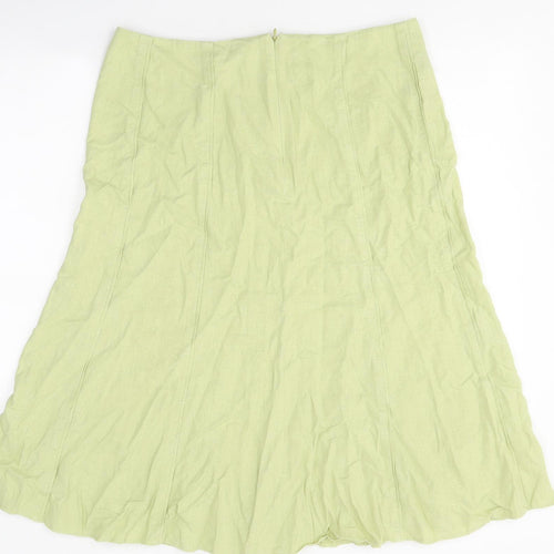 Autonomy Womens Green Polyester A-Line Skirt Size 14 Zip