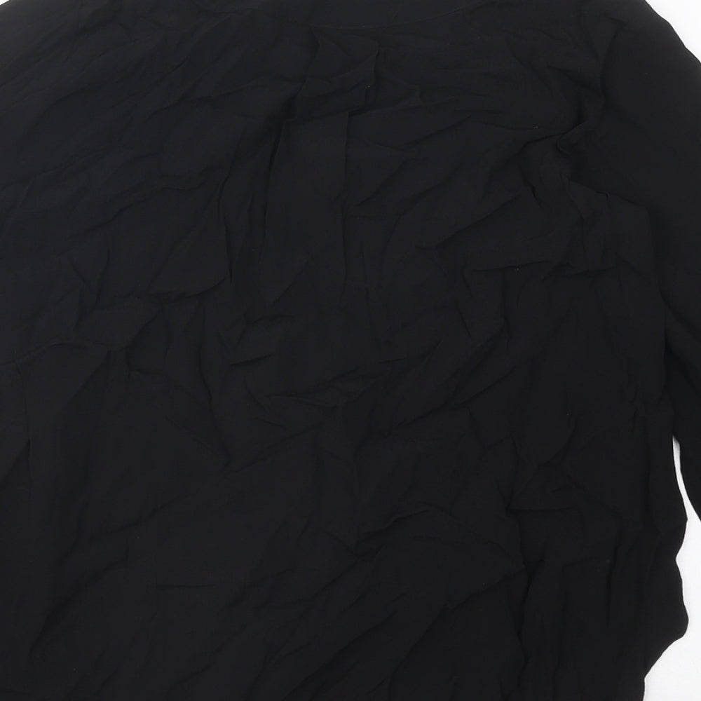 H&M Womens Black Polyester Size 4 V-Neck