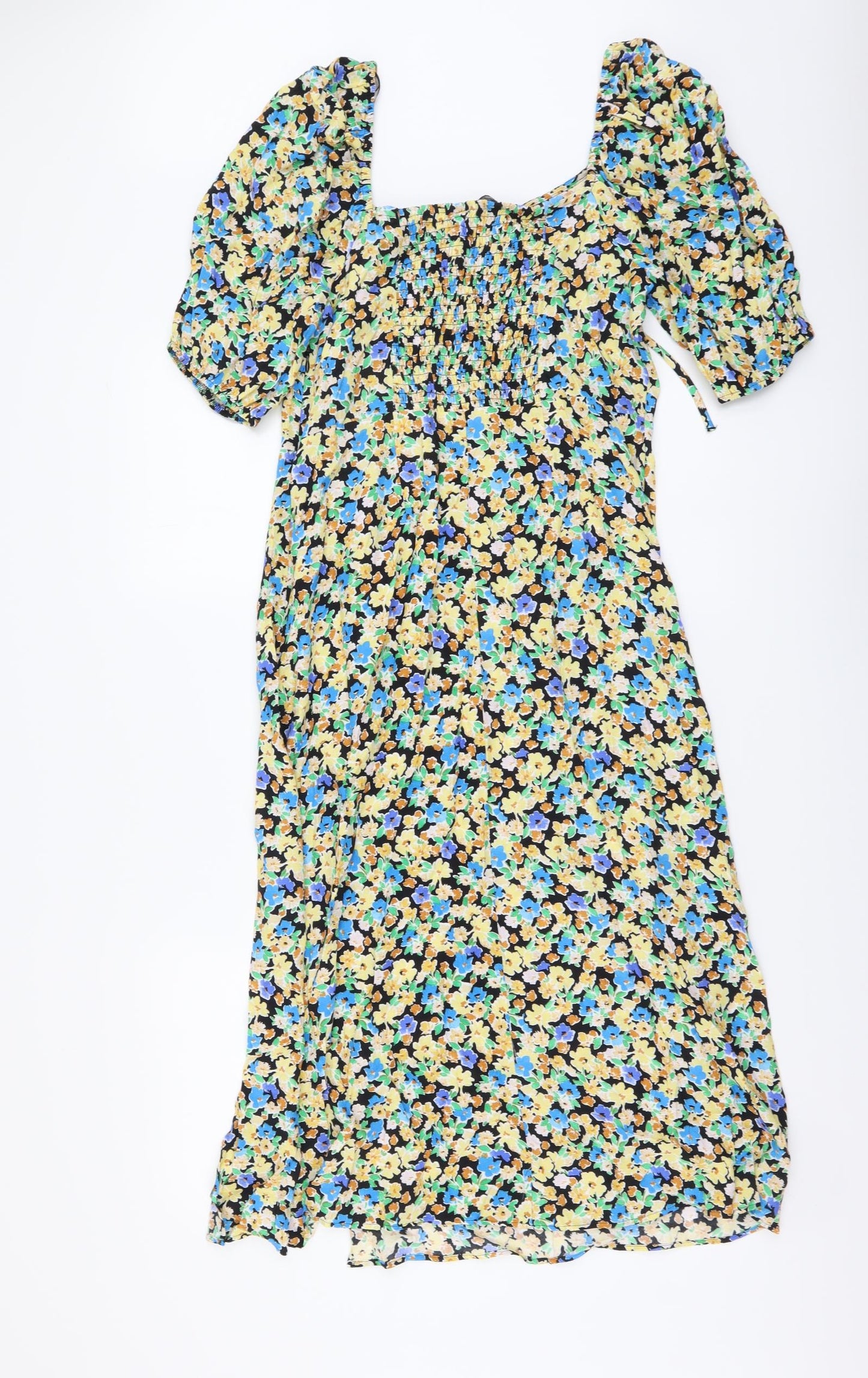 Marks and Spencer Womens Multicoloured Floral Viscose A-Line Size 12 Round Neck Pullover