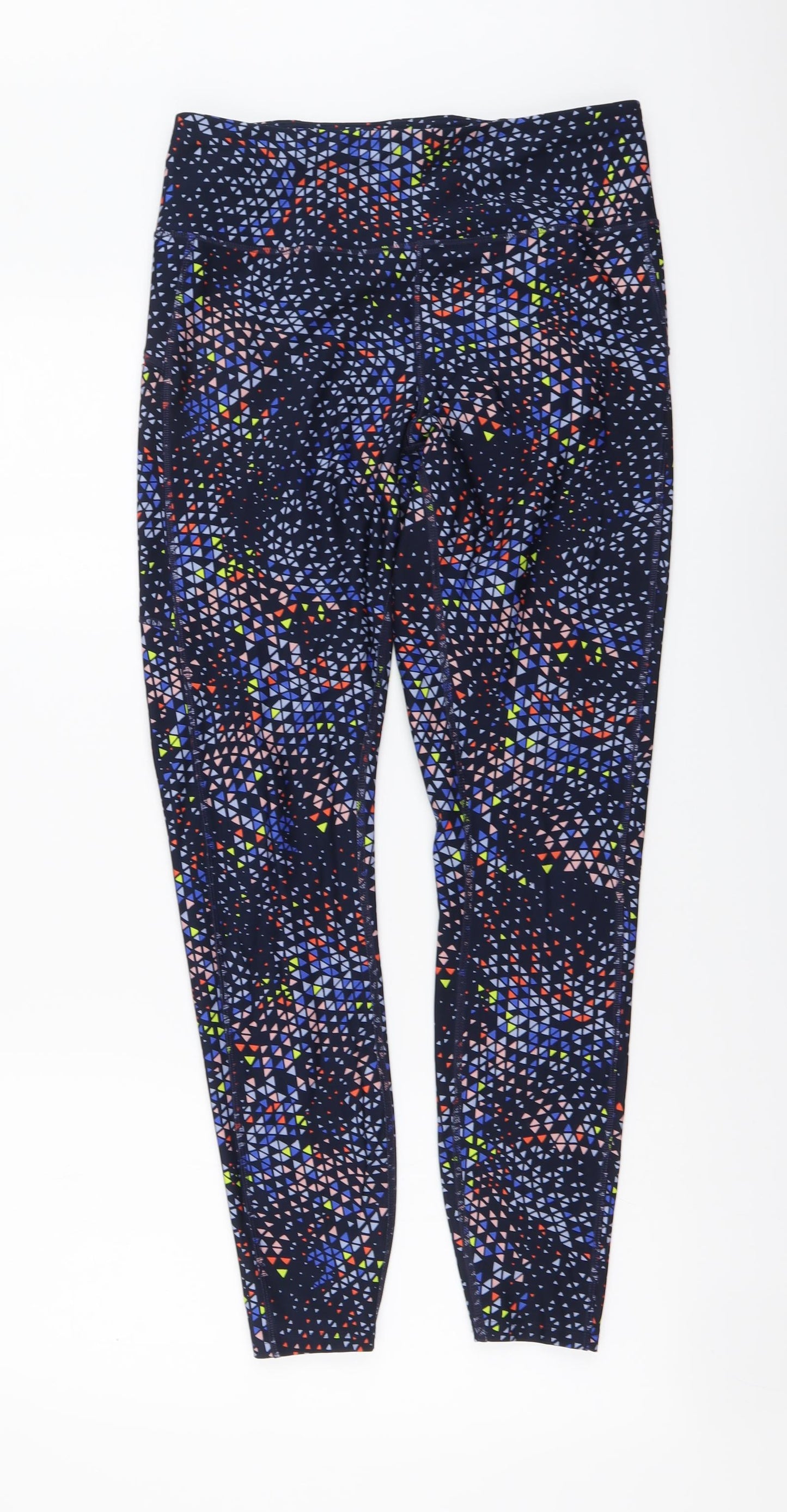 Marks and Spencer Womens Multicoloured Geometric Polyester Jogger Leggings Size 12 L28 in Regular Drawstring